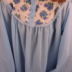 Light Blue Purple Floral Night Gown | S