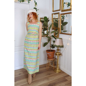 Bright striped maxi outlet dress