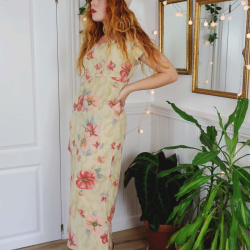 Light Floral 90's Dress | S