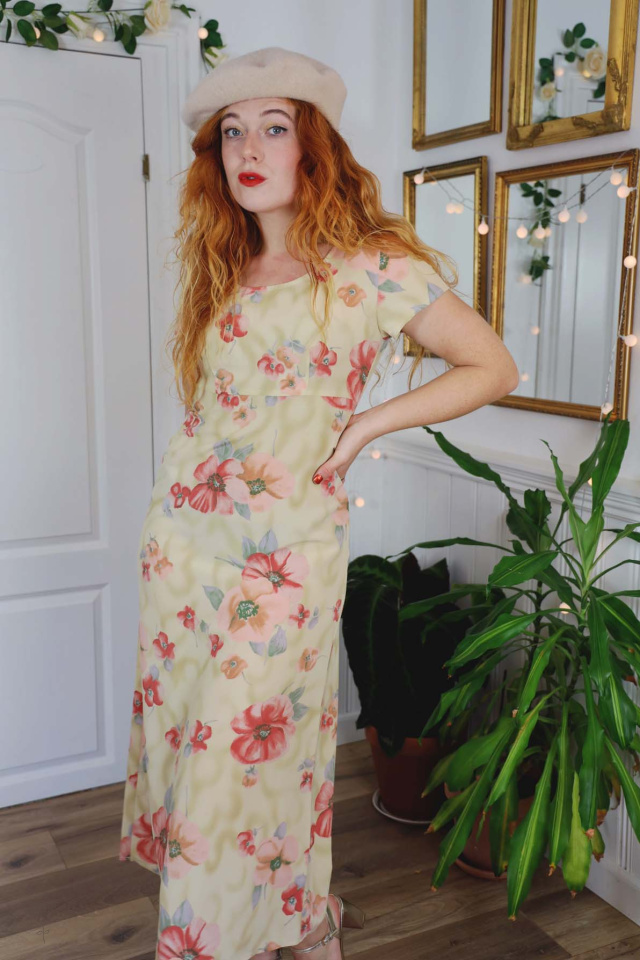 Light Floral 90's Dress | S