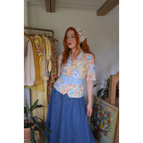 Light Floral Vintage Blazer Top | M