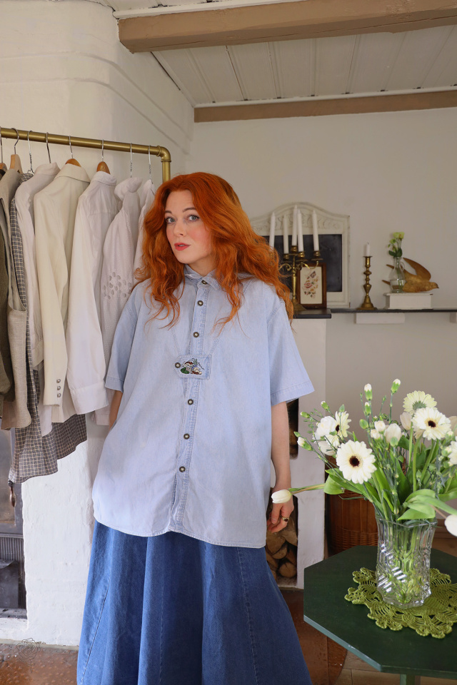 Comfy Light Denim Vintage Top | XL/XXL