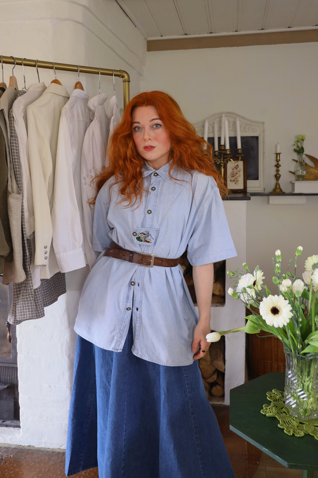 Comfy Light Denim Vintage Top | XL/XXL