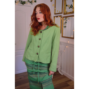 Light Green Disco Button Jacket | L