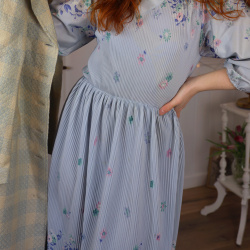 Light Lilac Floral Vintage Dress | S