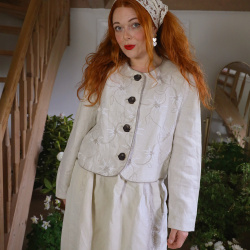 Light Floral Vintage Blazer Jacket | L