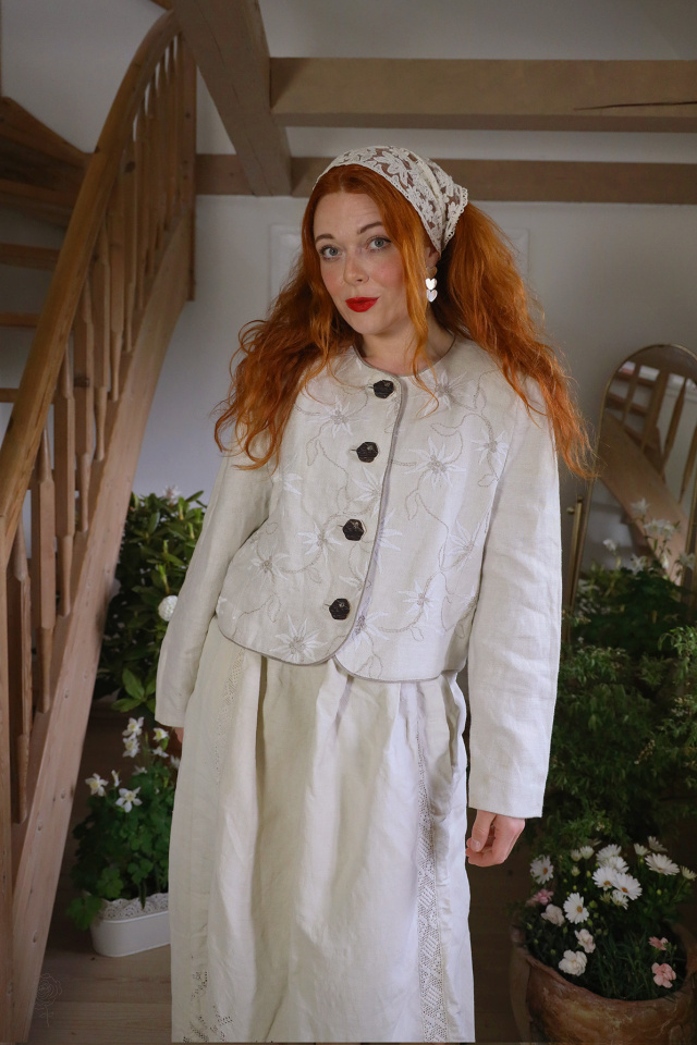 Light Floral Vintage Blazer Jacket | L