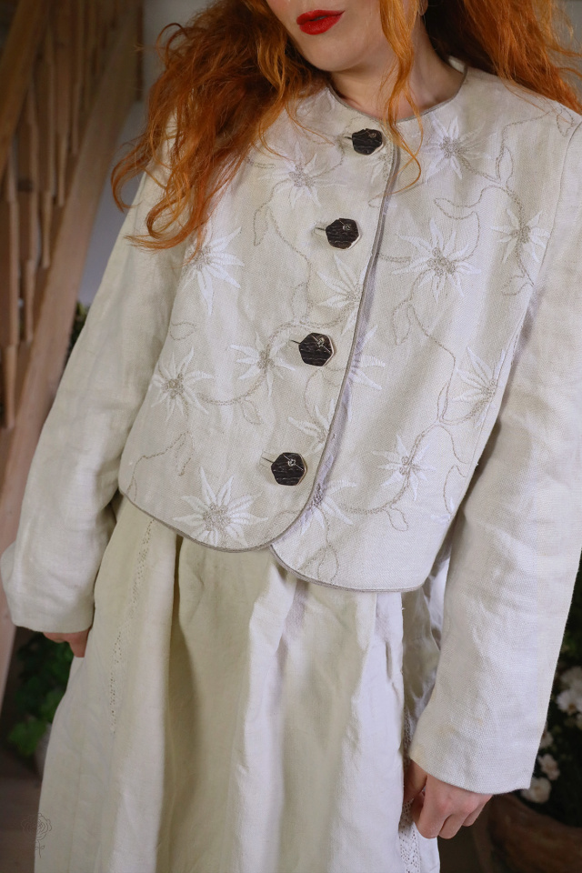 Light Floral Vintage Blazer Jacket | L