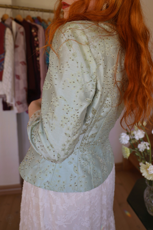 Light Pearl Blue Elegant Jacket | M