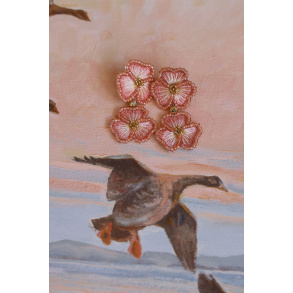 Light Pink Pansy Earrings 