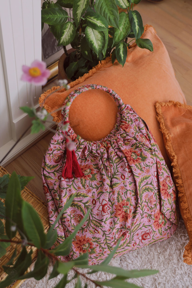 Floral Cotton Reversible Summer Tote 
