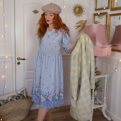 Light Lilac Floral Vintage Dress | S