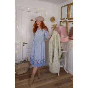 Light Lilac Floral Vintage Dress | S