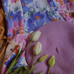 Season Of Lilac Wool Beret 