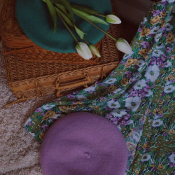 Season Of Lilac Wool Beret 