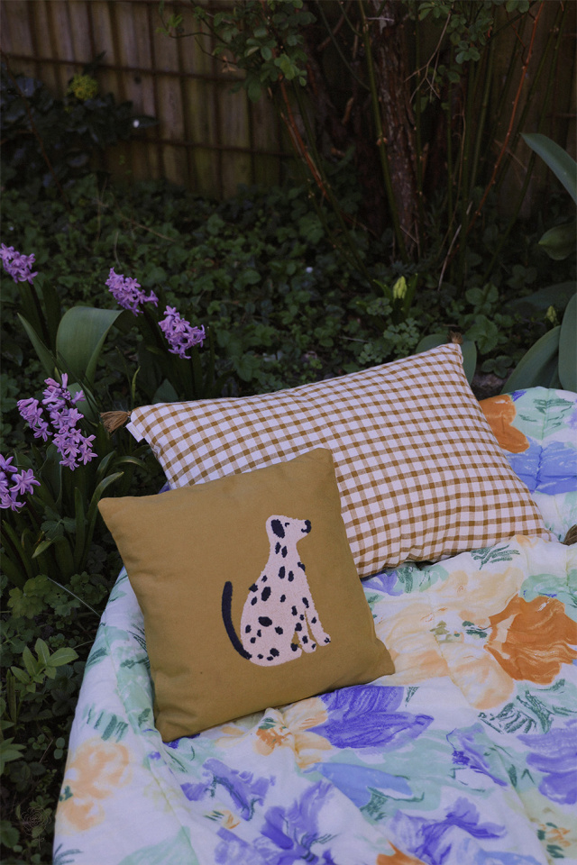 Lilac &amp; Yellow Floral Vintage Quilt Blanket | 130 x 170 cm