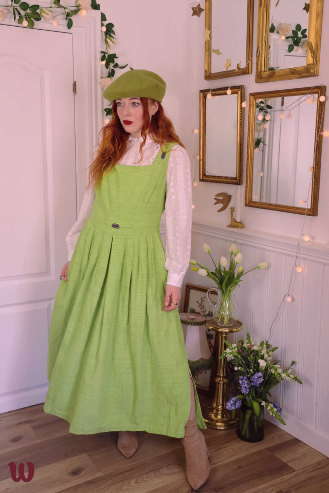 Lime Green Vintage Dress | L