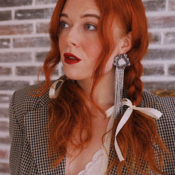 Long Silver Fringes Earrings 