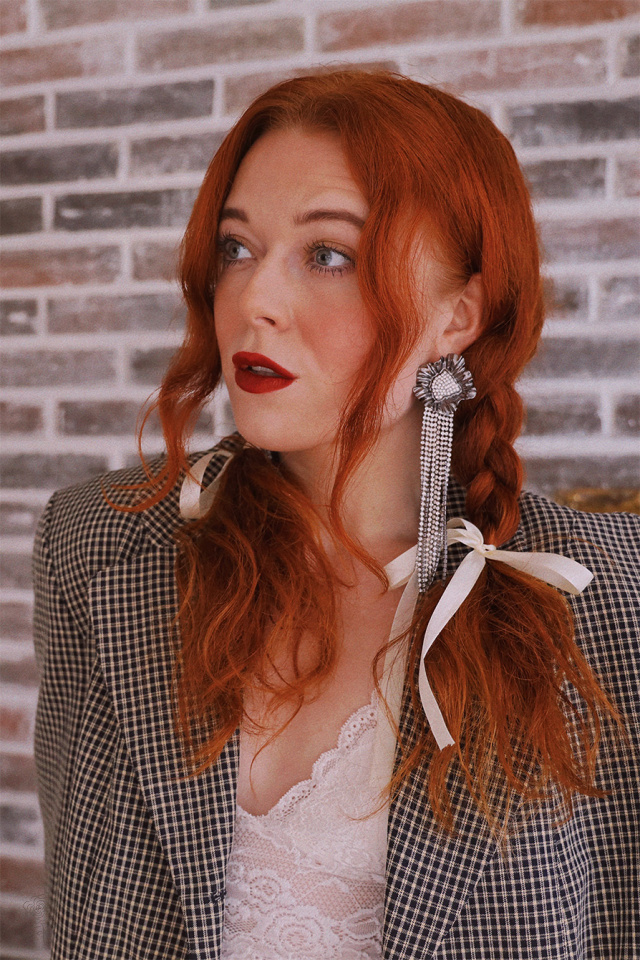 Long Silver Fringes Earrings 