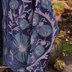 Magical Fall Blue Velvet Jacket