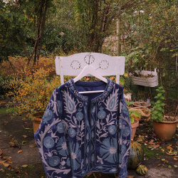 Magical Fall Blue Velvet Jacket