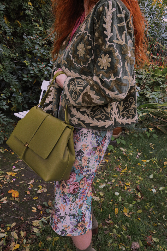 Magical Fall Green Velvet Jacket 