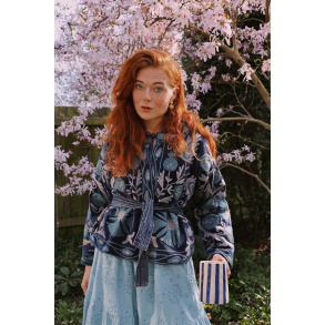 Magical Fall Blue Velvet Jacket