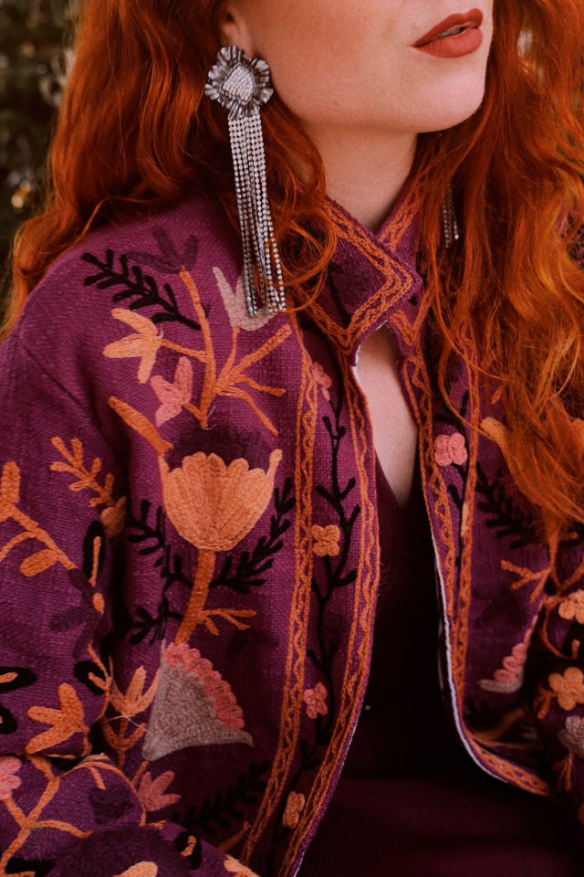 Magical Garden Purple Floral Jacket 