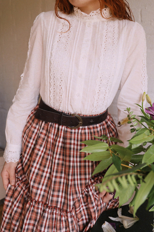 Martha | White Ruffle Cotton Blouse 