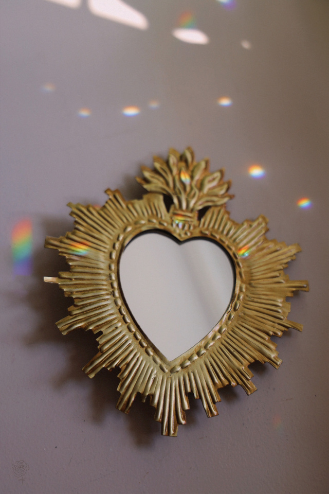 Heart Brass Mirror | Medium