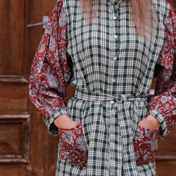 Green Mellow Midi Cotton Dress 