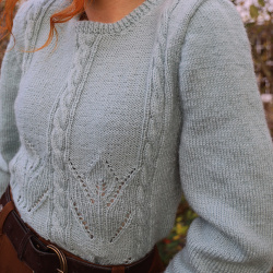 Mint Green Handmade Wool Sweater | S