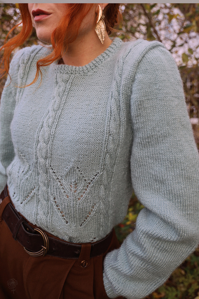Mint Green Handmade Wool Sweater | S