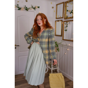 Minty Green Pleated Vintage Skirt | M