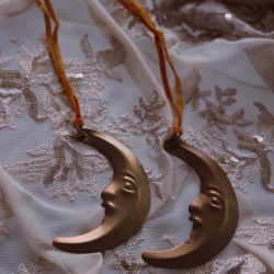 Moon Brass Decoration or Pendant 