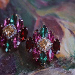 Multicolour Glass Earrings 