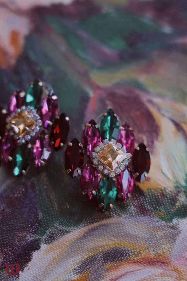 Multicolour Glass Earrings 
