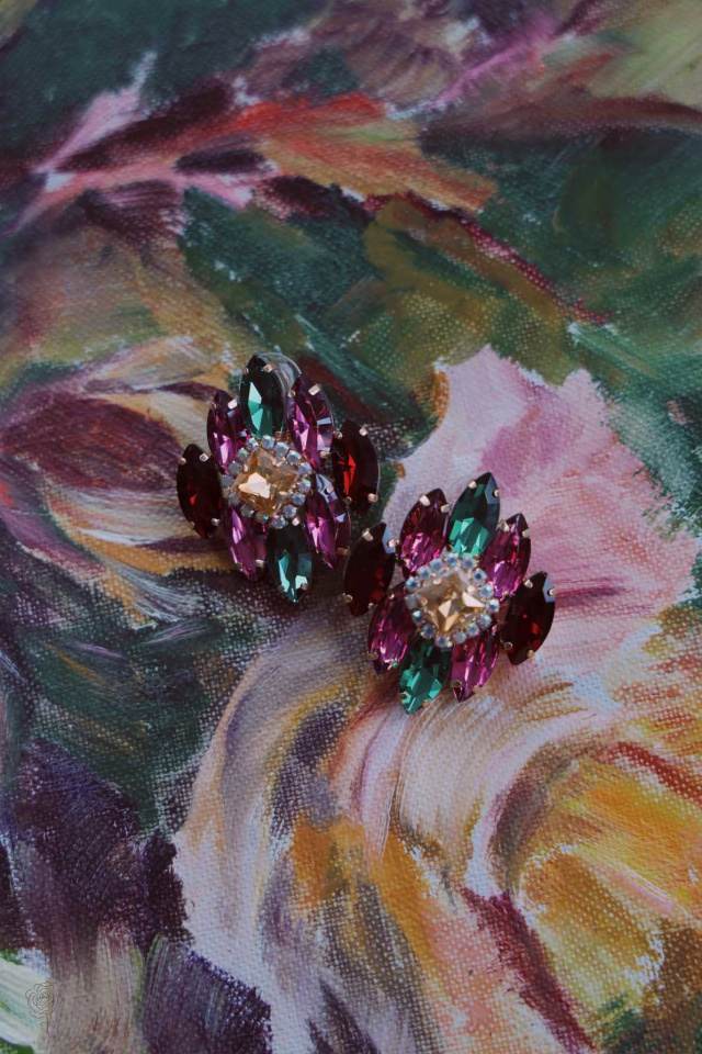 Multicolour Glass Earrings 