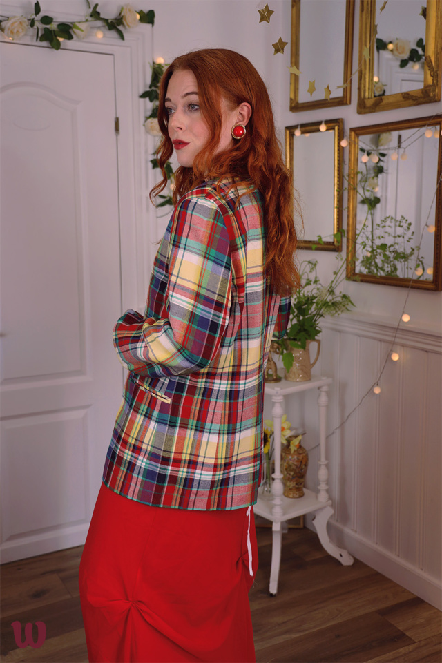 Multi Colour Plaid Vintage Blazer | L
