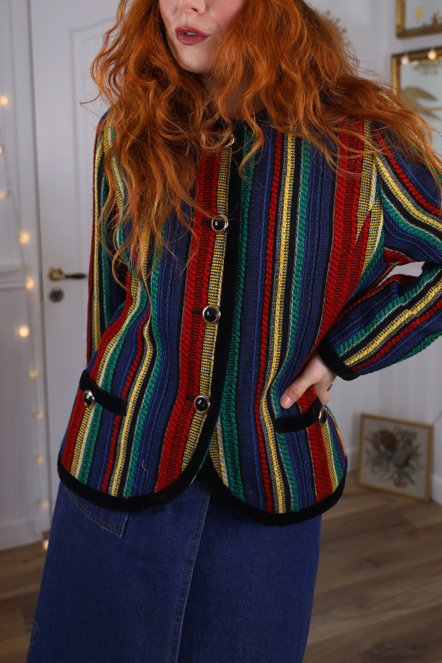 Italian Striped Vintage Jacket | M