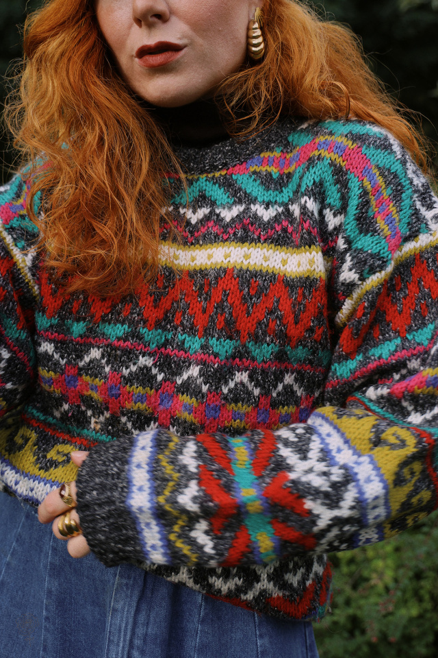 Multi Coloured Comfy Vintage Sweater | M