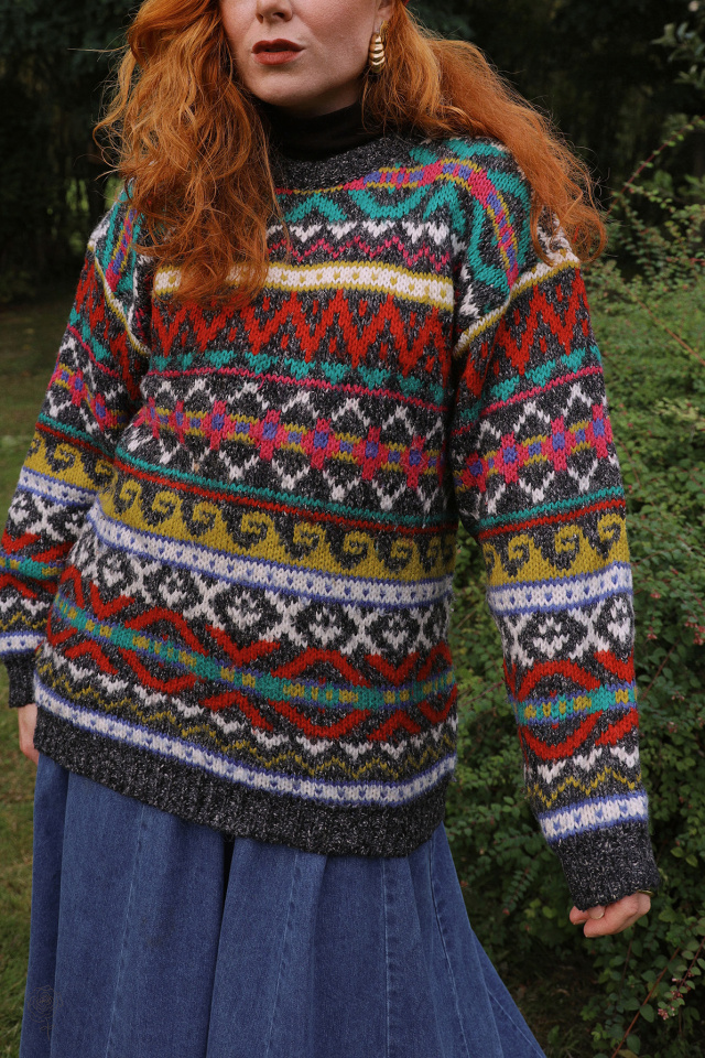 Multi Coloured Comfy Vintage Sweater | M