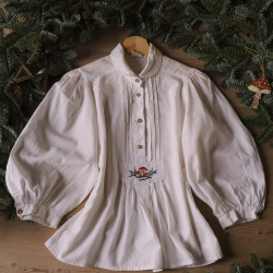 Mushroom Embroidered Vintage Blouse | M