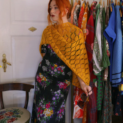 Golden Crochet Poncho 