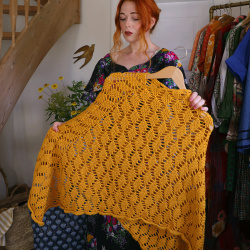 Golden Crochet Poncho 