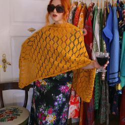 Golden Crochet Poncho 