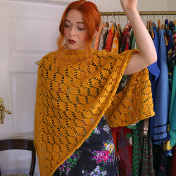 Golden Crochet Poncho 