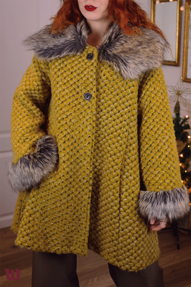 Mustard Faux Fur Cardigan | S
