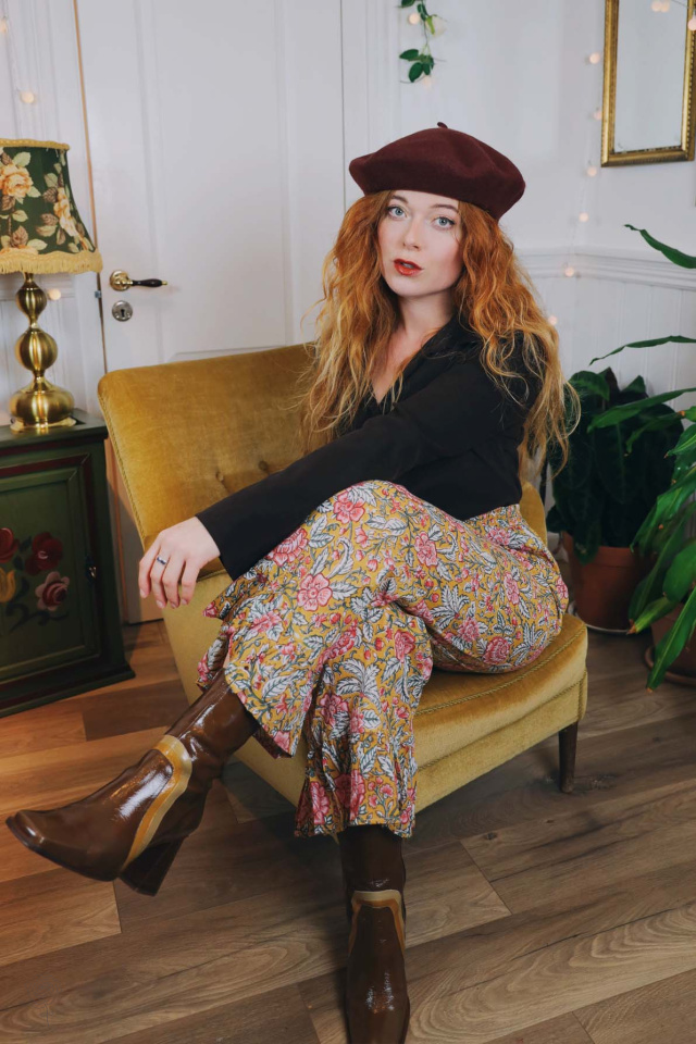 Dark Brown Wool Beret