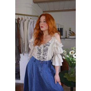 Neutral Cottagecore Vintage Top | L